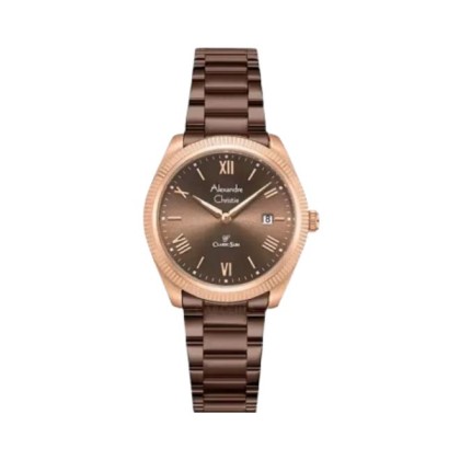 Alexandre Christie ALCW8712LDFROBO Brown Dial Stainless Steel Women Watch